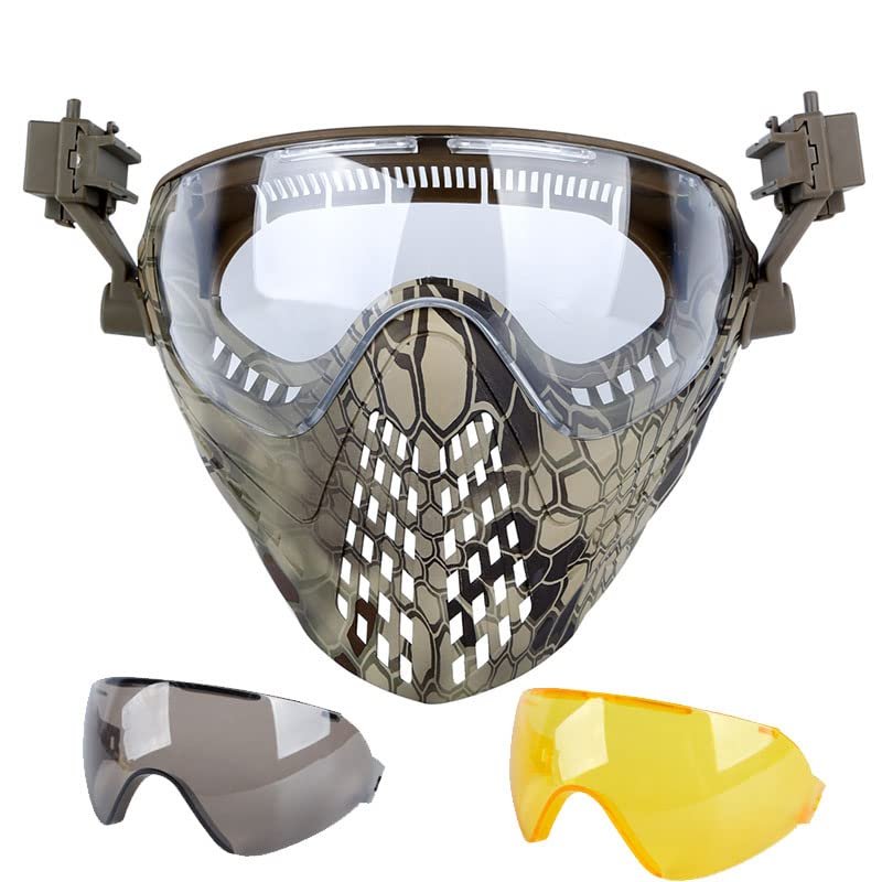 Tactical Fast Helmet Mount PC Mask with Goggles Outdoor Airsoft Paintball Shooting Sports Gear