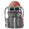 BeeGreen Grey Drawstring Backpack Bag with Shoe Compartment X-Large Black Gym Sports String Cinch Backpack Athletic Sackpack Mesh Water Bottle Holders for Women Men view 1