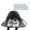 BeeGreen Grey Drawstring Backpack Bag with Shoe Compartment X-Large Black Gym Sports String Cinch Backpack Athletic Sackpack Mesh Water Bottle Holders for Women Men view 3
