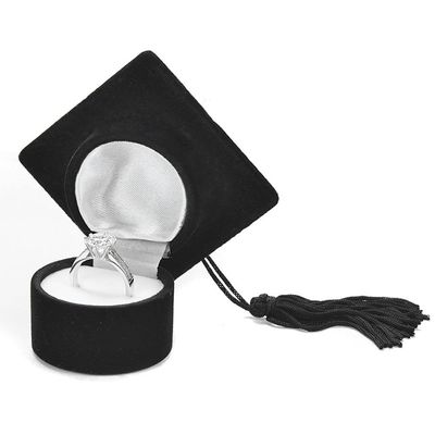 Simple Refined Mini Ring Box Bachelor Cap Shape Ring Box Earrings Jewelry Storage Simple Ring Box Gift Boxes