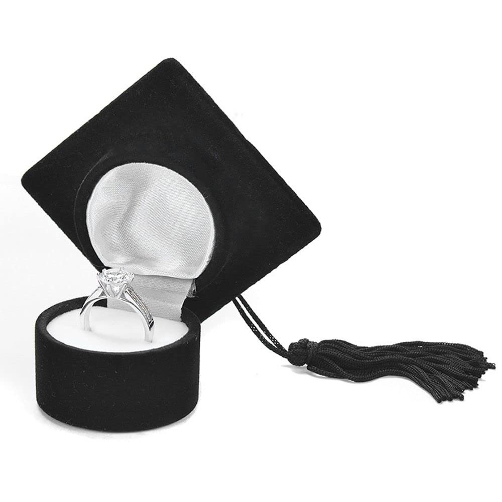Simple Refined Mini Ring Box Bachelor Cap Shape Ring Box Earrings Jewelry Storage Simple Ring Box Gift Boxes