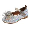 Summer Autumn Fashion Cute Girls Casual Shoes Colorful Sequins Shiny Rhinestone Bow Metallic (White, 5-5.5 Years) view 1