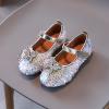 Summer Autumn Fashion Cute Girls Casual Shoes Colorful Sequins Shiny Rhinestone Bow Metallic (White, 5-5.5 Years) view 2