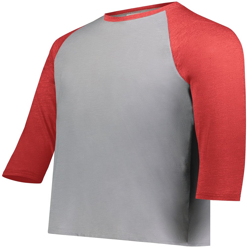 Youth Gameday Vintage 3/4 Tee Grey Heather/Scarlet Heather S