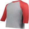 Youth Gameday Vintage 3/4 Tee Grey Heather/Scarlet Heather S view 1