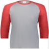 Youth Gameday Vintage 3/4 Tee Grey Heather/Scarlet Heather S view 2