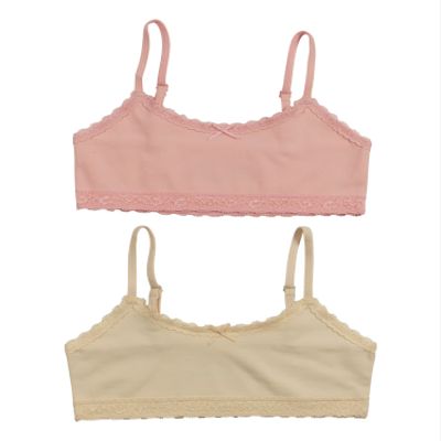 Hanes Girl's Bralette, Pearl Strawberry, X-Large 2 Pack