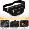 3 Pcs Waterproof Fanny Packs for Women and Men Waist Pack with Adjustable Strap Waist Pouch for Sports Running Exercise Walking Travel (Black, Blue, Yellow) view 4
