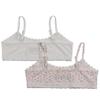 Hanes Girl's Bralette, Floral White, X-Large 2 Pack view 2
