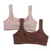Hanes Girl's 2 Pack Pointelle Square Neck Crop, Chestnut/Rosy, X-Large view 2