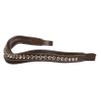 Exion Curved Crystal Browband for Horses  Soft Padded Bling English Bridle Brow Band | Dressage, Show, Jumping | Black, Brown, Oak | Cob, Full, Warmblood | Clear Grey Crystals Browband for Horses view 2