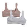 Hanes Girl's 2 Pack Pointelle Square Neck Crop, Rosy/White, X-Large view 2