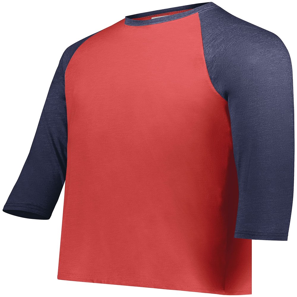 Youth Gameday Vintage 3/4 Tee Scarlet Heather/Navy Heather XL