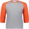 Youth Gameday Vintage 3/4 Tee Grey Heather/Orange Heather L view 2