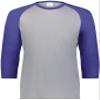 Youth Gameday Vintage 3/4 Tee Grey Heather/Purple Heather M view 2