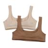 Hanes Girl's 2 Pack Pointelle Square Neck Crop, Golden/Pearl, Medium view 2