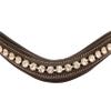 Exion Horse Browband for English Bridle | Curved Shape Padded Equestrian Browband for Show & Dressage | White Crystal Browband for Horses view 1