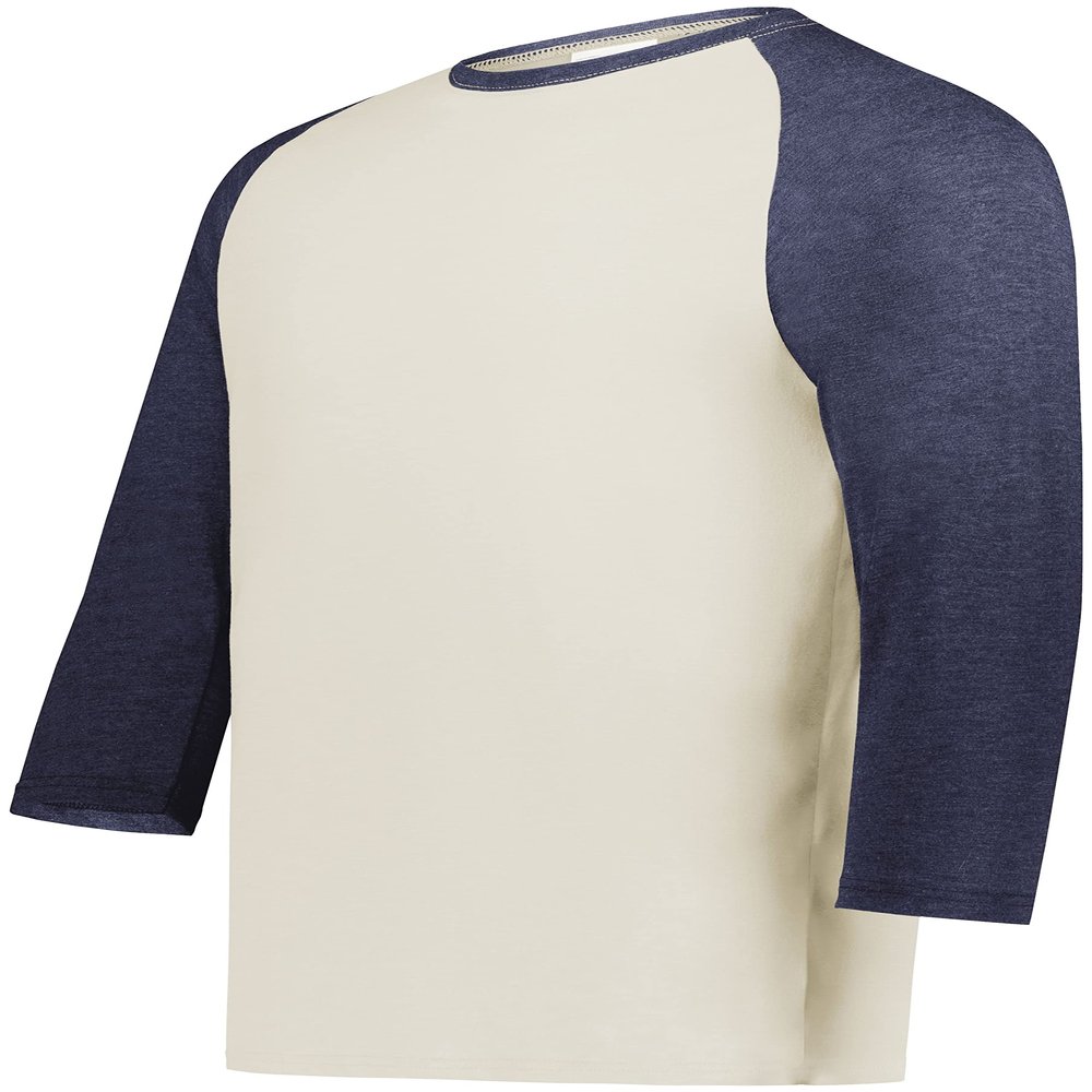 Youth Gameday Vintage 3/4 Tee Birch/Navy Heather M
