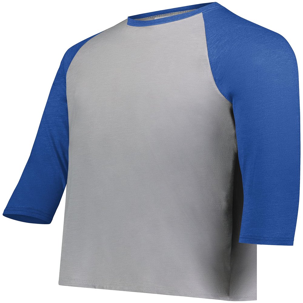Youth Gameday Vintage 3/4 Tee Grey Heather/Royal Heather L