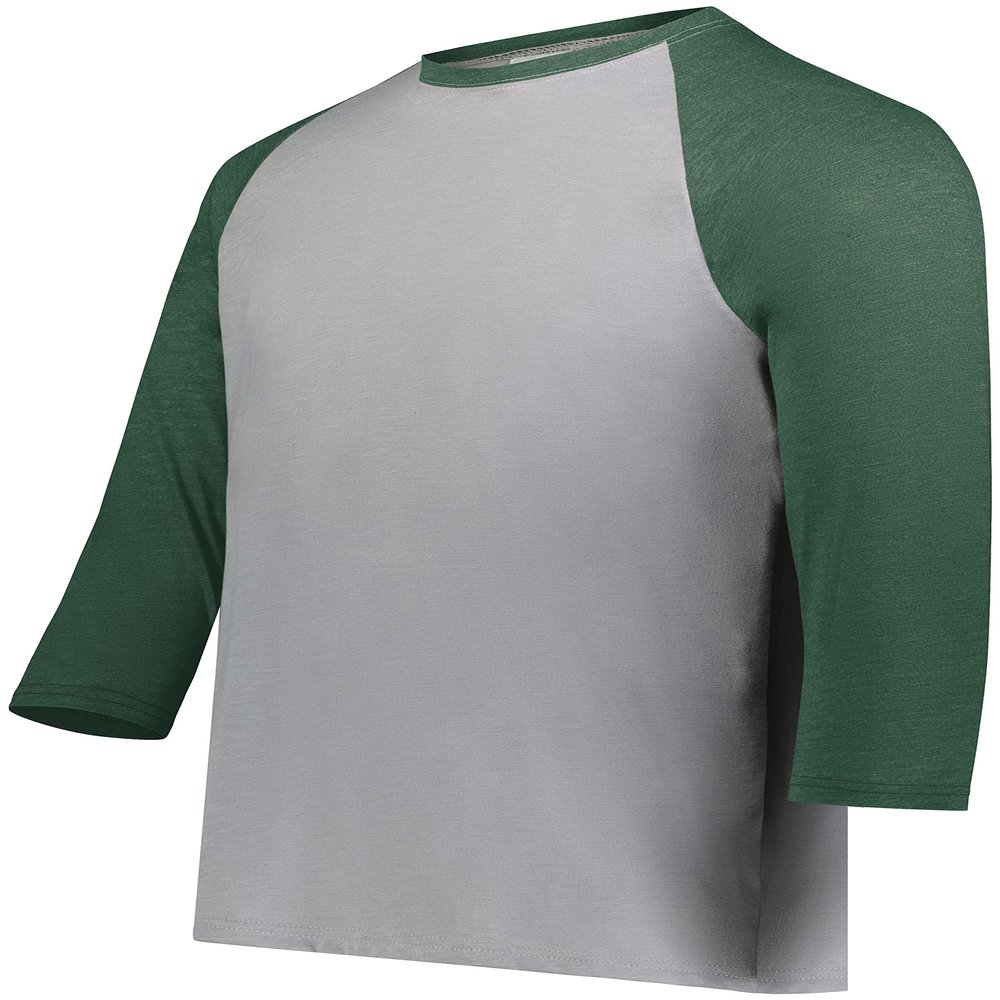 Youth Gameday Vintage 3/4 Tee Grey Heather/Dark Green Heather S
