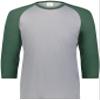 Youth Gameday Vintage 3/4 Tee Grey Heather/Dark Green Heather S view 2