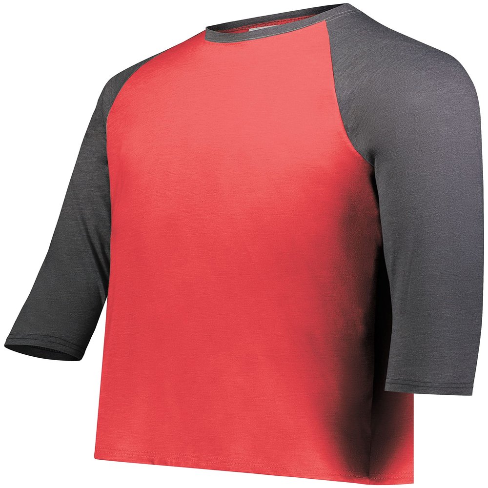 Youth Gameday Vintage 3/4 Tee Scarlet Heather/Carbon Heather S
