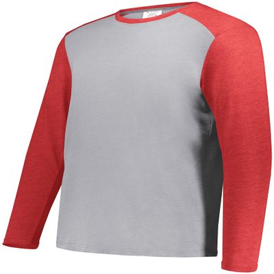 Youth Gameday Vintage Long Sleeve Tee Grey Heather/Scarlet Heather S