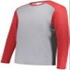 Youth Gameday Vintage Long Sleeve Tee Grey Heather/Scarlet Heather S view 1
