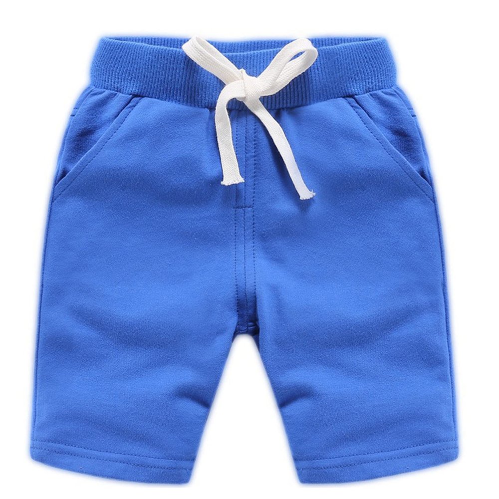 YEHOOM Little Kids Baby Boys Girls Knee Length Shorts Pants Summer Cotton Sports Jogger Sweatpants Casual Active Pants 1-8T (Blue,4T)