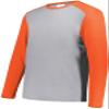 Youth Gameday Vintage Long Sleeve Tee Grey Heather/Orange Heather XL view 1