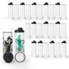 AGH 20oz 30 Pack Sublimation Blank Tumbler with Spout Lid, Insulated Sublimation Water Bottle Blanks, Stainless Steel Leakproof Double Wall Metal Large Water Bottle, Sublimation Wide Mouth Sport Cup view 1