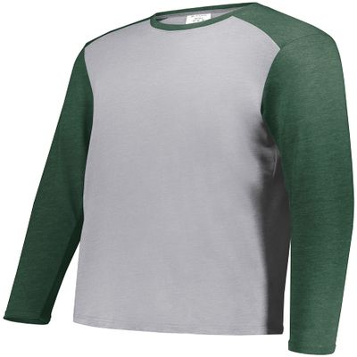 Youth Gameday Vintage Long Sleeve Tee Grey Heather/Dark Green Heather L