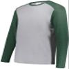 Youth Gameday Vintage Long Sleeve Tee Grey Heather/Dark Green Heather L view 1