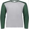 Youth Gameday Vintage Long Sleeve Tee Grey Heather/Dark Green Heather L view 2