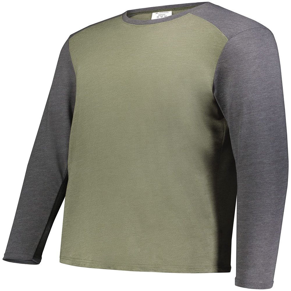 Youth Gameday Vintage Long Sleeve Tee Olive Heather/Carbon Heather S