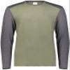 Youth Gameday Vintage Long Sleeve Tee Olive Heather/Carbon Heather S view 2