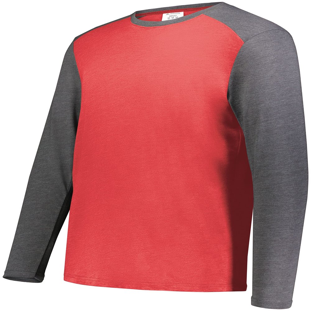 Youth Gameday Vintage Long Sleeve Tee Scarlet Heather/Carbon Heather XL