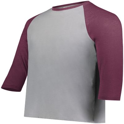 Youth Gameday Vintage 3/4 Tee Grey Heather/Maroon Heather XL