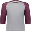 Youth Gameday Vintage 3/4 Tee Grey Heather/Maroon Heather XL view 2