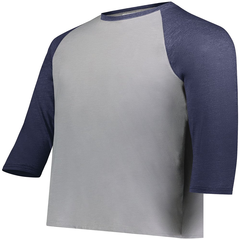 Youth Gameday Vintage 3/4 Tee Grey Heather/Navy Heather L
