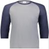 Youth Gameday Vintage 3/4 Tee Grey Heather/Navy Heather L view 2
