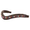 Exion Horse Browband for English Bridle | Curved Shape Padded Equestrian Browband for Show & Dressage | Red, Blue & White Crystal Browband for Horses view 3