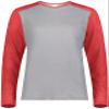 Ladies Gameday Vintage Long Sleeve Tee Grey Heather/Scarlet Heather L view 2