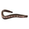 Exion Horse Browband for English Bridle | Curved Shape Padded Equestrian Browband for Show & Dressage | White & Pink Crystal Browband for Horses view 1
