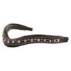 Exion Horse Browband for English Bridle | Curved Shape Padded Equestrian Browband for Show & Dressage | Black & Turquoise Blue Crystal Browband for Horses view 1