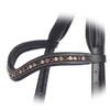 Exion Horse Browband for English Bridle | Curved Shape Padded Equestrian Browband for Show & Dressage | Light Peach, Burgundy, Topaz Crystal Browband for Horses view 2