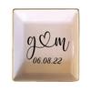 TEEAMORE Personalized Ring Dish Custom Trinket Tray Add Your Initials With Heart And Date Valentines Day Wedding Jewelry Tray view 1
