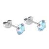 1 Pair Implant Grade Titanium Stud Earrings Set Hypoallergenic 3mm 4mm 5mm 6mm Cubic Zirconia G23 Titanium Earring Studs for Women Men for Sensitive Ear (6mm Aurora) view 1