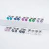 1 Pair Implant Grade Titanium Stud Earrings Set Hypoallergenic 3mm 4mm 5mm 6mm Cubic Zirconia G23 Titanium Earring Studs for Women Men for Sensitive Ear (6mm Aurora) view 3