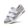 AngryMonkey Women's Diabetic Wide Width Shoes, Casual Adjustable Strap Lightweight Non-Slip Orthopedic Walking Shoe for Elderly Hammertoe Arthritis Bunions Swollen Feet (6,Light Gray) view 1